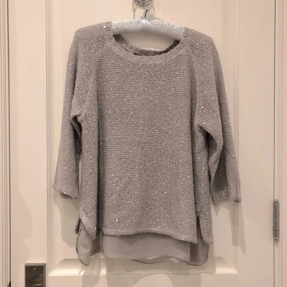 Sequin Layered Pullover Sweater - Like New - Picture 2 of 10